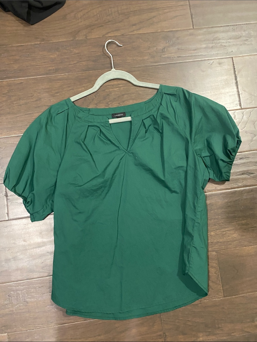 Talbots Women’s Emerald Green Puff-Sleeve Blouse